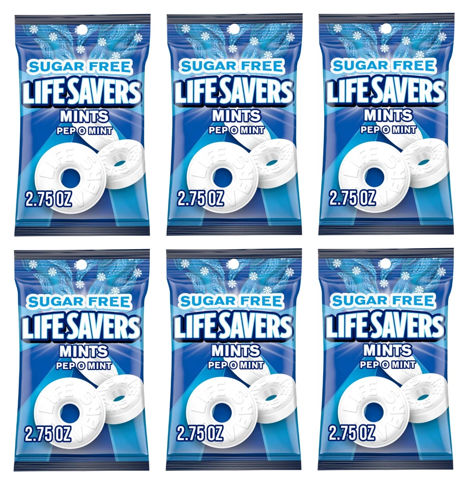 Life Savers Pep O MINT Sugar Candy Bag 2.75 Ounce (pack of 12)