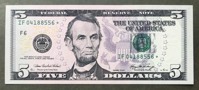 2006 $5 FRN ~ ATLANTA ~ GEM GRADE STAR NOTE ⭐ ~ Fr. 1993-F* ~ SN# IF 0418 8556 * - Image 1 of 2