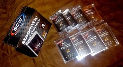 (8) BCW 1-MCH-360 PT. MAGNETIC CARD HOLDER CLEAR RECESSED UV PROTECTION SEALED - Image 1 of 3