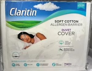 Claritin Soft Cotton Allergen Barrier Duvet Cover - White - Size: TWIN - Picture 1 of 2