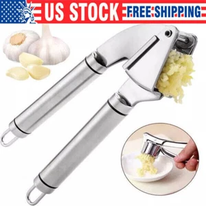 Garlic Press Crusher Squeezer Masher Mincer Stainless Steel Manual Kitchen Tool - Picture 1 of 13
