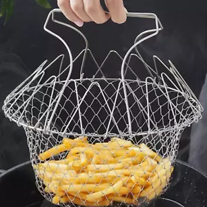 1pcs Stainless Steel Deep Fryer Basket–Heavy Duty Frying Basket for Home Kitchen - Picture 1 of 6