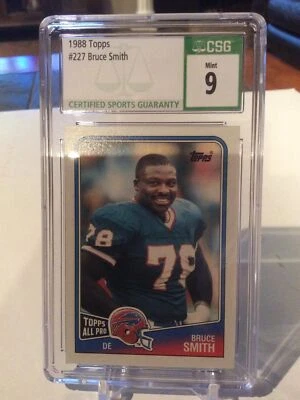 1988 Bruce Smith Topps Football Card Graded CSG 9 Mint - Image 1 of 2