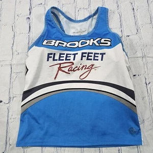 Brooks WOMENS SZ M Equilibrium Running Tank Sleeveless Blue FLEET FEET RACING - Picture 1 of 9