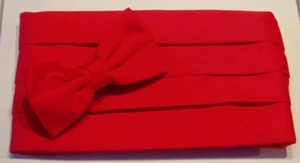 Fliege Kummerbund Set rot Hochzeit schwarz formelles Kostüm Weihnachten - Bild 1 von 4