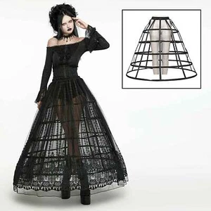 PUNK RAVE Reifrock Lang Schwarz Unterer Ring 330cm Krinoline Panier GOTHIC GOTIK - Picture 1 of 9