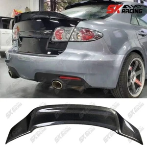 Fits 2003-2008 Mazda 6 Carbon Fiber/Glossy Black Rear Trunk Lip Spoiler Wing - Picture 1 of 24
