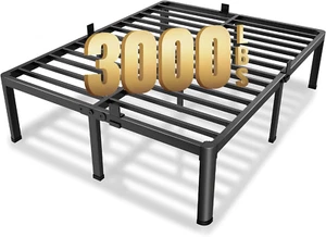 14 Inch Queen Metal Platform Bed Frame with round Corner Legs, 3000 LBS Heavy Du - Picture 1 of 9