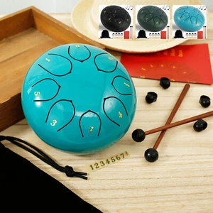 Rain Drum 8 Tone 6 Inch Carbon Steel Tongue Drum Garden Chakra Rain KQ+ - Picture 1 of 24