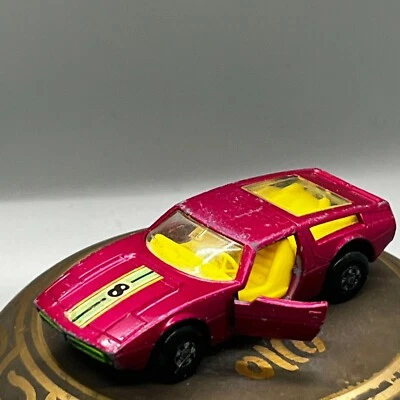 MATCHBOX S/F NO.32-B MASERATI BORA BURGUNDY BODY, GREEN BASE Collectible Car Toy - Image 1 of 4