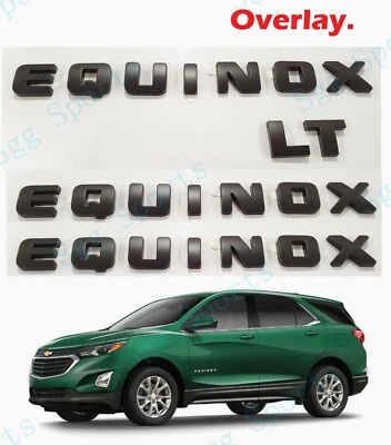 4 PIEZAS Puerta Trasera Negro Mate Equinox LT Letra Emblema SUPERPOSICIÓN Chevrolet Equinox Foto 1 de 4
