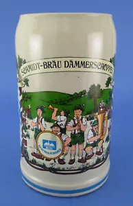 Taza de cerveza Stein Schmidt-Brau Dammerschoppen de colección Alemania banda tambor Schwandorf - Imagen 1 de 4