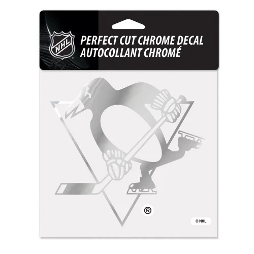 PITTSBURGH PENGUINS PERFECT CUT CHROME DECAL 6"X6" FOR WINDOWS HIGH QUALITY - Image 1 of 1
