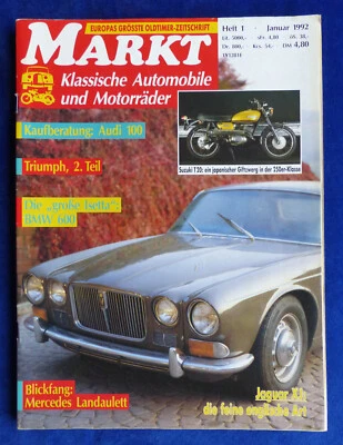 Oldtimer Markt Heft 1/1992 - Jaguar XJ Suzuki T20 Audi 100 Triumph BMW 600 - Bild 1 von 3