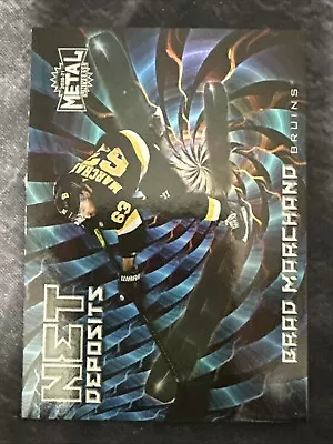 2020-21 Sky Box Metal Universe Net Deposits ND18 Brad Marchand Boston Bruins - Image 1 of 2