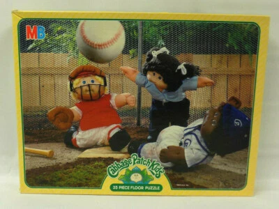 1984 Milton Bradley Cabbage Patch Kids Baseball 35 Piece Floor Puzzle COMPLETE - Image 1 of 4
