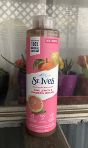 Body Wash St. Ives exfoliante natural rosa limón naranja mandarina 22floz/650 ml - Imagen 1 de 2