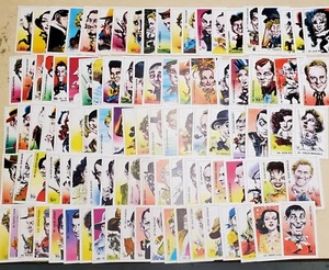 1971 Hollywood Stars Complete Italian Caricature Trading Card Set of 100 - Picture 1 of 15