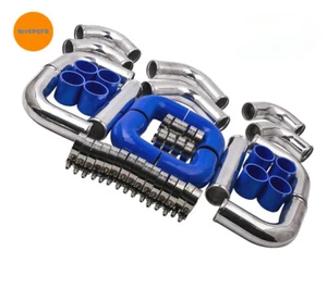 2.25" Universal Aluminum Intercooler Piping Kit w/Coupler and T-Clamps - Picture 1 of 13