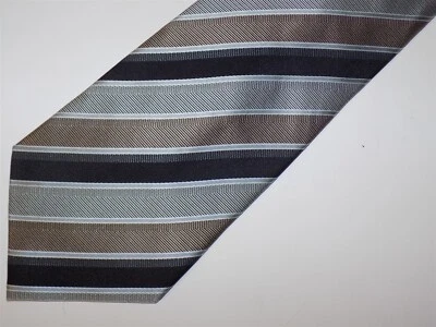 Corbata ENRICO FERTUCHIE Poliéster Negra Plata Dorado 57" x 4" ANCHA Foto 1 de 2