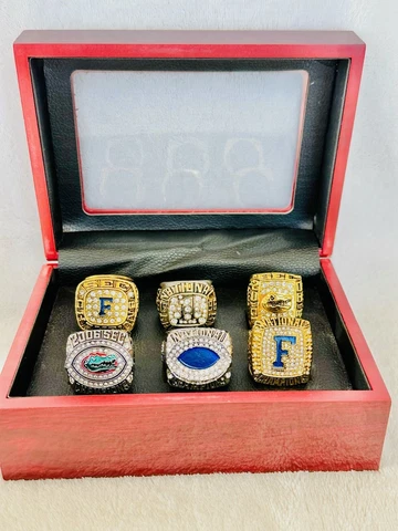 6 PCS Florida Gators Championship Ring W Box Set, US SHIP, 1995-2008 Cover
