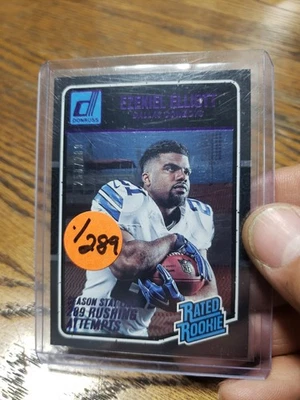 2016 Donruss CHROME 紫色 */289 评级 Rooke Ezekiel Elliott 达拉斯牛仔 — 第 1/2 张图片