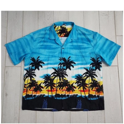 Aloha Republic Hawaiian Shirt Men's 4XL Palm Tree Sunset Island Vacation USA VTG - Image 1 of 4