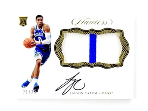 2017 Jayson Tatum Panini Flawless Gold RC Patch Auto RPA /25 GAME USED GU Jersey - Picture 1 of 9