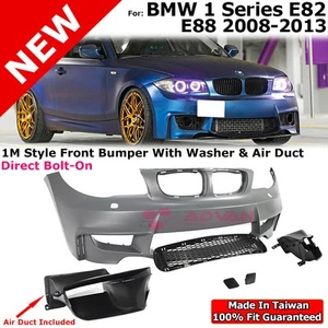 1M Style Front Bumper W/Headlight Washers Opening For BMW 1 Series 08-13 E82 E88 - Foto 1 di 10