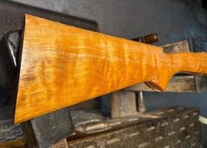 98 Mauser European Style Rifle Stock Semi-inlet Semi-Fancy Maple - Picture 1 of 12
