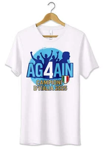 T-Shirt Maglietta Scudetto Napoli 2025 Again Maglia Campioni D'italia Unisex - Picture 1 of 2