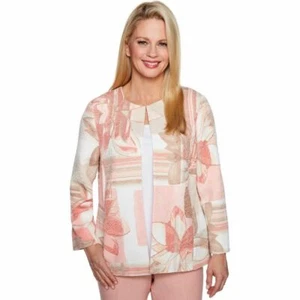 Alfred Dunner Peach Textured Jacket Suit Blazer ***Choose Size*** NWT - Picture 1 of 8