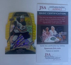 Leon Draisatil Edmonton Oilers, Signed Allure Yellow Parallel Card & JSA COA - Picture 1 of 2