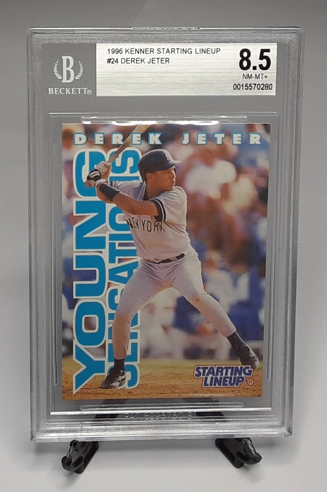 DEREK JETER GRADED BGS 8.5 NM-MT+ 1996 Kenner Starting Lineup Baseball Card - Image 1 of 4