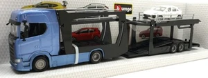 Burago 1/43 Scale 18-31456 Scania Haulers Multicar Carrier Porsche - Blue - Picture 1 of 5