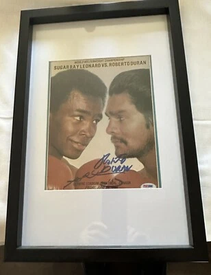 BOXING ROBERTO DURAN VS. SUGAR RAY LEONARD Signed BY Both PROGRAM Psa Certified - Image 1 of 4