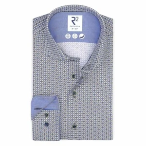 R2 Amsterdam Herren Hemd langarm blau grün 122.WSP.086 014 - Picture 1 of 3