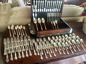 1940s GORHAM King Edward 91 pc Sterling SILVER FLATWARE 15 place settings +extra - Picture 1 of 8