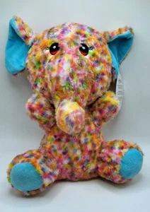 New Rainbow Elephant 12" Soft Fuzzy Plush Stuffed Animal Gift Toy A&A Global - Picture 1 of 5