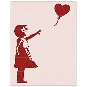 Banksy Girl with Balloon Stencil – Street Art, Graffiti, Urban, Pop Culture Deco - Picture 1 of 6