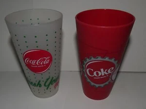 COCA COLA BRAND DRINKWARE 21 oz COKE FLARE PLASTIC CUP LOT OF 2 2006 - Picture 1 of 3