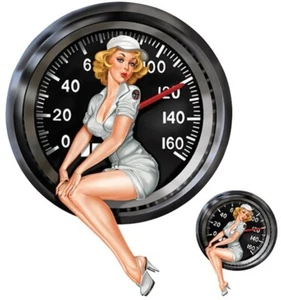 NUEVO VELOCÍMETRO DE AMENAZA LETAL PIN-UP NIÑA CALCOMANÍA PEGATINA 6,25""x5"" LT88510 - Imagen 1 de 2