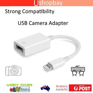 OTG Cable Reader to USB Camera Adapter Compatibility 8 Pin Port iOS For iPhone - Picture 1 of 8