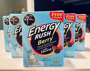6x 4C Energy Rush Berry Drink Mix 4.96 Oz. 18 Packet, FREE SHIPPING
