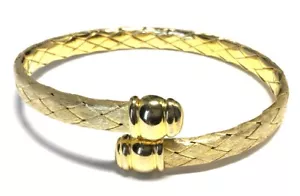 Veronese Vermeil Gold over Sterling 925 Bangle Bracelet 7.5-inches Italy JI13 - Picture 1 of 8