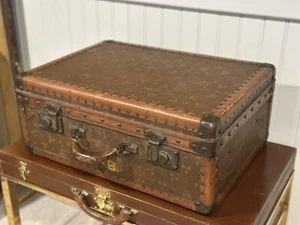 Maleta Maletero Lavoet Monograma Raro Antiguo Francés Equipaje - Imagen 1 de 11