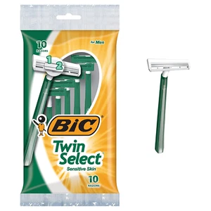 Bic Twin Select, Sensitive Skin, Disposable Shaver for Men, 10-Count (Pack of 3) - Picture 1 of 12