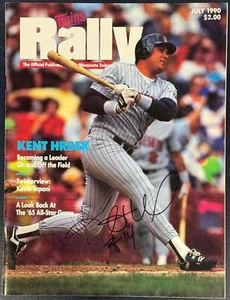 1990 TWINS RALLY MAGAZINE SIGNED BY KENT HRBEK WHO IS ON COVER MINNESOTA TWINS - Picture 1 of 2