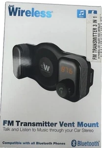  Just Wireless Bluetooth Fm Transmitter Vent Mount Phone Holder Wireless Iphone - Picture 1 of 2