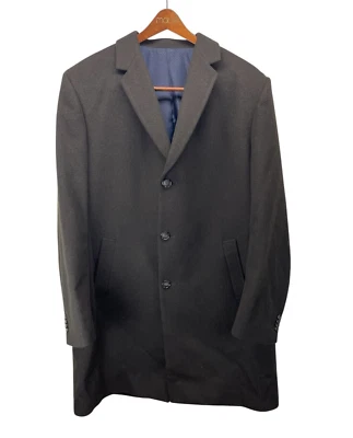 Kenneth Cole Reaction Men's Coat Size 46L Long Wool Blend Overcoat - Image 1 of 4